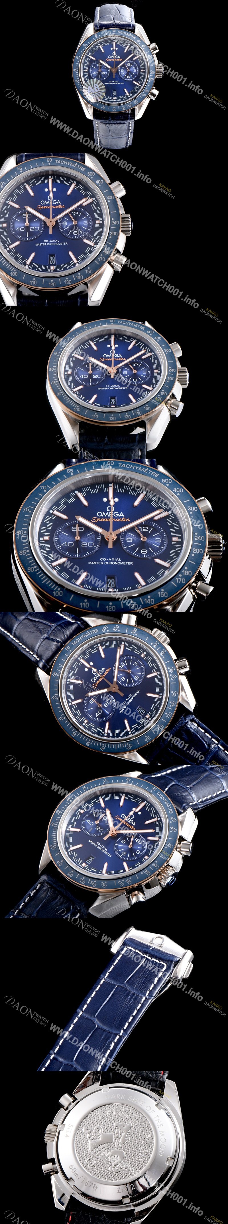 레플리카 [오메가] 남성용 스피드마스터 329.53.44.51.03.001 레이싱 코-액시얼 마스터 크로노미터 타키미터 크로노그래프 블루 다이얼 일본 수입산 쿼츠 무브먼트 OMG0005