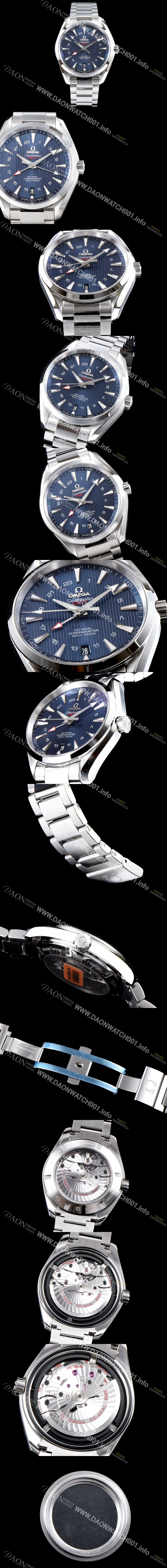 레플리카 [오메가] 남성용 시마스터 231.10.43.22.03.001 VS사 아쿠아 테라 150M 오메가 코-액시얼 크로노미터 지엠티 43MM 블루 다이얼 브레이슬릿 오토매틱 무브먼트 OMG0545