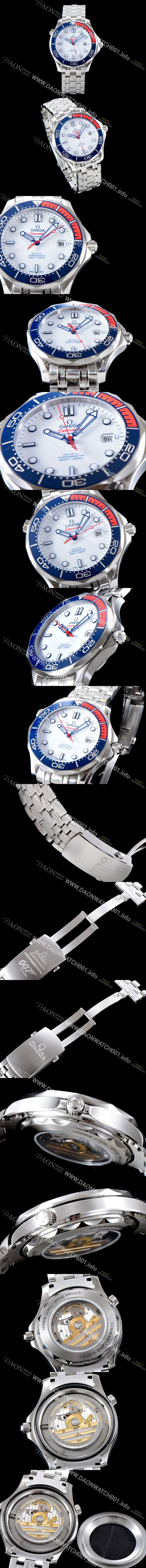 레플리카 [오메가] 남성용 시마스터 212.32.41.20.04.001 VS사 다이버 300M 코-액시얼 41MM 커맨더즈 워치 화이트 다이얼 오리지날 동일 타입 1:1수제공정형 튜닝 오토매틱 무브먼트 OMG0523