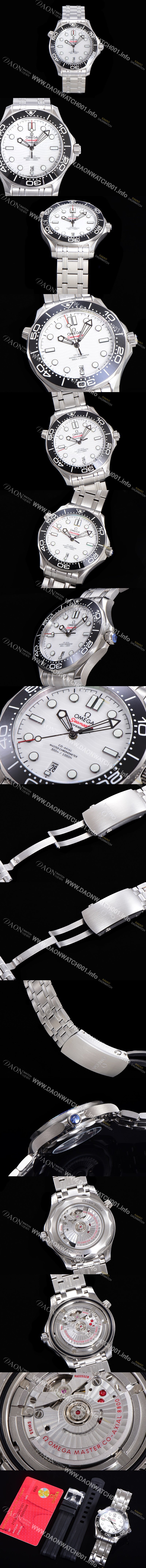 레플리카 [오메가] 남성용 시마스터 210.30.42.20.04.001 다이버 300M 오메가 코-액시얼 마스터 크로노미터 42MM 화이트 다이얼 Calibre 3130타입 오토매틱 무브먼트 OMG05043