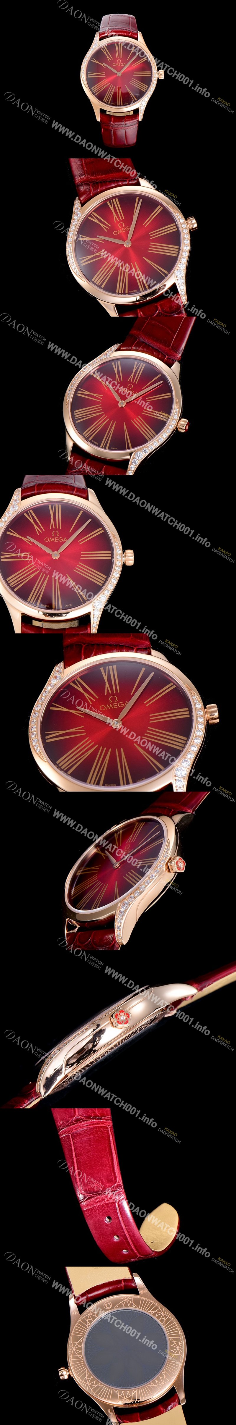 레플리카 [오메가]여성용 드빌 트레저 금장 다이아몬드 36미리 쿼츠 래드다이얼 OMG87215