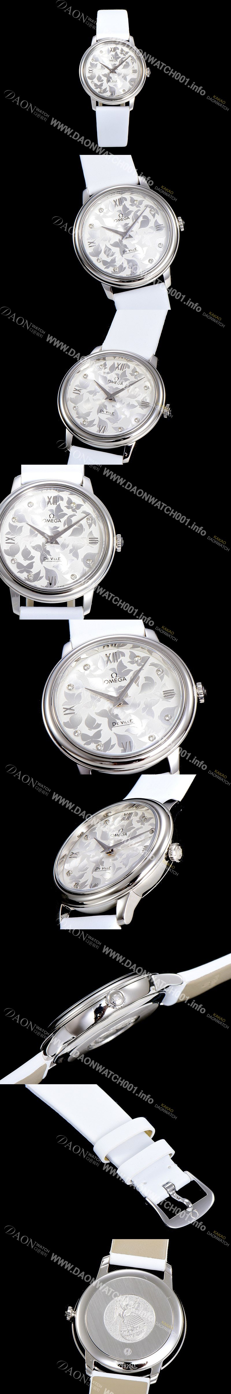 레플리카 [오메가] 여성용 드빌 프레스티지 32.7미리 쿼츠 4061타입 레이디 소가죽줄 화이트다이얼 OMG79479