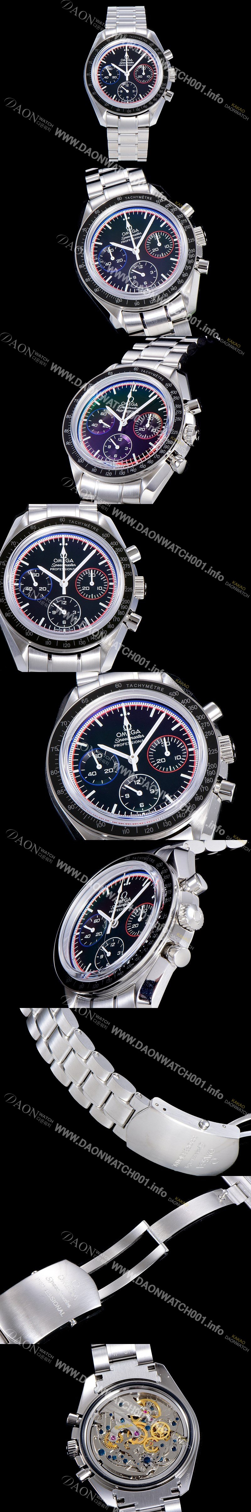 레플리카 [오메가] 남성용 스피드마스터 크로노그래프 아폴로 15 40주년기념 수동형 42미리 메탈줄 블랙다이얼 OMG79533