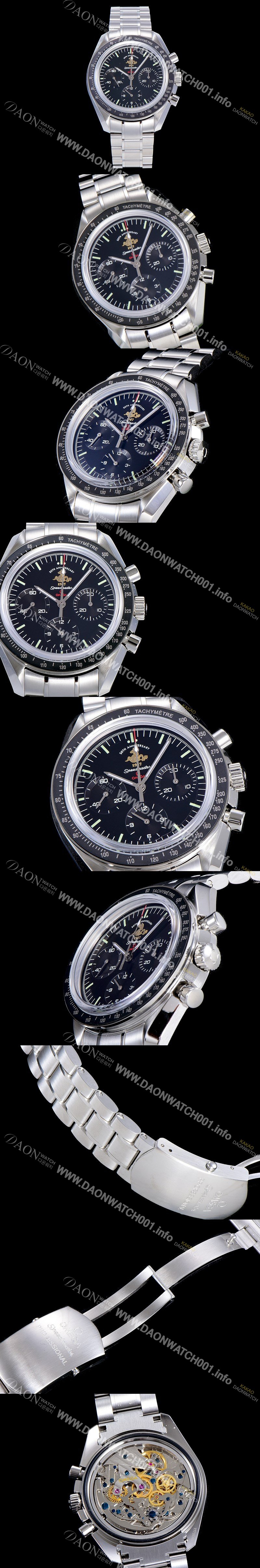 레플리카 [오메가] 남성용 스피드마스터 크로노그래프 아폴로 15 40주년기념 수동형 42미리 메탈줄 블랙다이얼 OMG79532