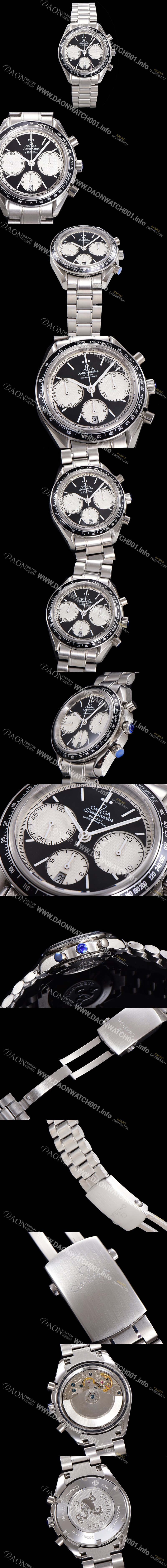 레플리카 [오메가] 남성용시계 뉴 레이싱 크로노 스프드마스터 레이싱 크로노그래프 오토매틱 ETA7750-2 타입 40mm 메탈줄시계 블랙다이얼 omg8294