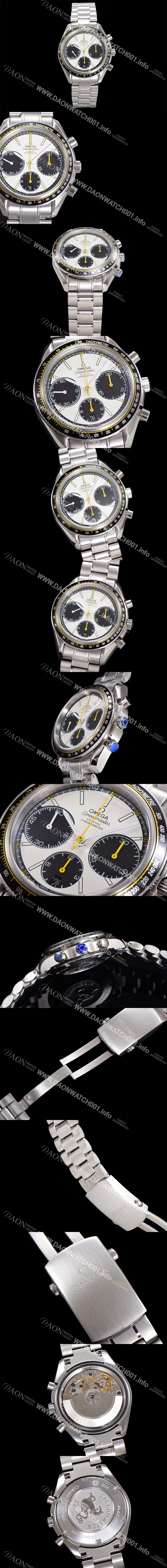 레플리카 [오메가] 남성용시계 뉴 레이싱 크로노 스프드마스터 레이싱 크로노그래프 오토매틱 ETA7750-2 타입 40mm 메탈줄시계 화이트다이얼 omg2626