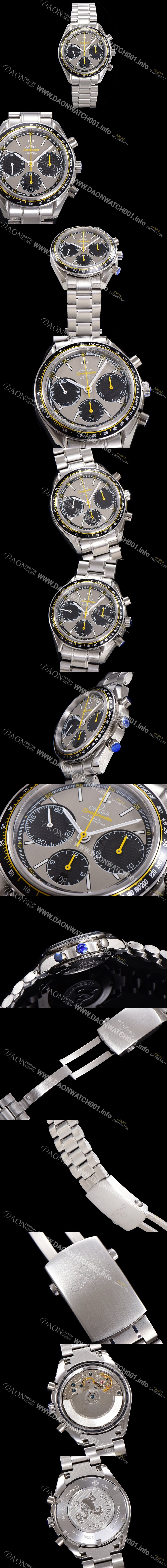 레플리카 [오메가] 남성용시계 뉴 레이싱 크로노 스프드마스터 레이싱 크로노그래프 오토매틱 ETA7750-2 타입 40mm 메탈줄시계 그레이다이얼 omg4808