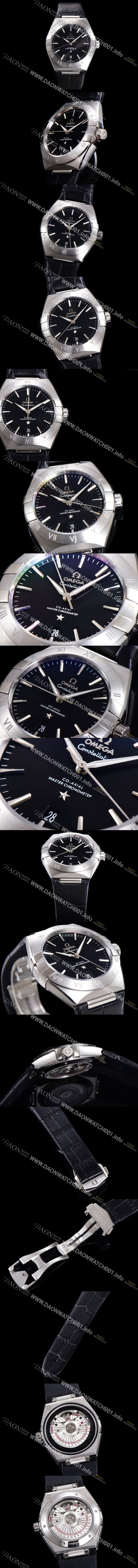 레플리카 [오메가] 남성용 1:1수제공정! 무브UP 컨스틸레이션 코-엑시얼 마스터 오토매틱 Cal.8900타입 41mm  가죽/우레탄 믹스 그레이다이얼  omg44298