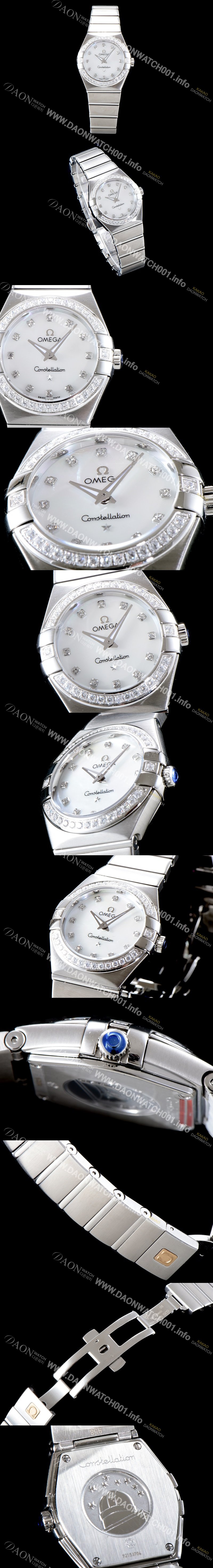 레플리카 [오메가] 남성용 여성 컬렉션 컨스틀레이션 123.15.27.60.55.003 오메가 코-액시얼 27MM 다이아몬드 세팅 베젤 화이트 화이트 다이얼 쿼츠 무브먼트 OMG4124