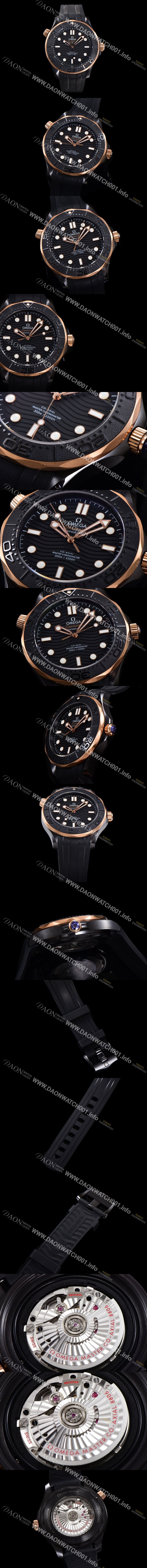레플리카 [오메가] 남성용 1:1수제공정형 씨마스터 다이버 300M 210.62.44.20.01.001 코-액시얼 마스터 Cal.8806 크로노메터 43.5mm 세라믹 제질 블랙다이얼 OMG20173
