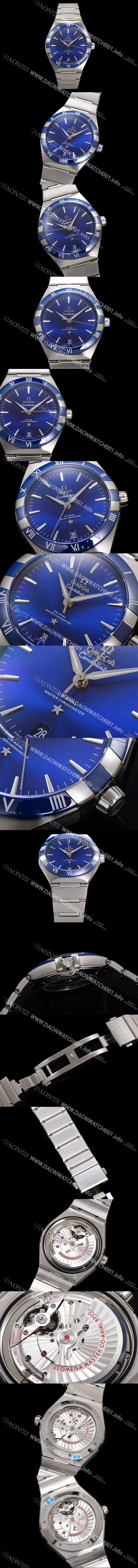 레플리카 [오메가] 남성용 1:1수제공정! 131.33.41.21.03.001 무브UP 컨스틸레이션 코-엑시얼 마스터 오토매틱 Cal.8900타입 41mm  메탈줄 블루 다이얼 omg20175