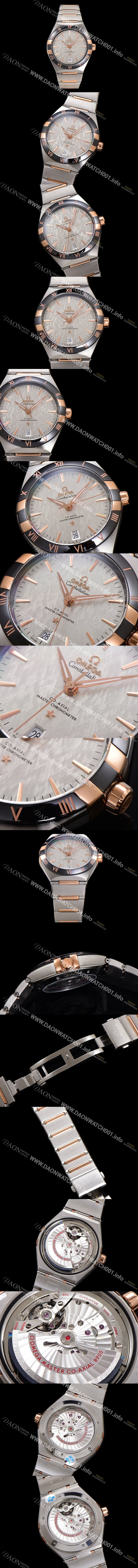 레플리카 [오메가] 남성용 1:1수제공정! 131.23.41.21.06.001 무브UP 컨스틸레이션 코-엑시얼 마스터 오토매틱 Cal.8900타입 41mm 18K 로즈골드 메탈줄 그레이 다이얼 omg20184