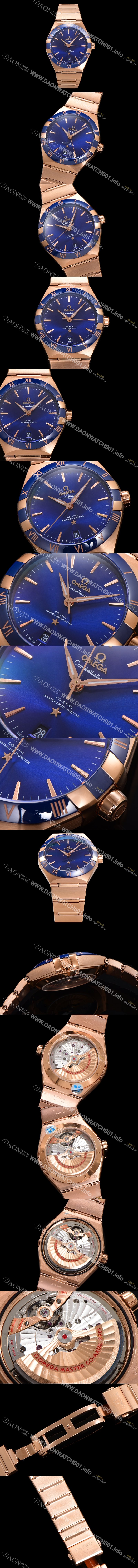 레플리카 [오메가] 남성용 1:1수제공정! 131.63.41.21.03.001 무브UP 컨스틸레이션 코-엑시얼 마스터 오토매틱 Cal.8900타입 41mm 18K 로즈골드 메탈줄 블루 다이얼 omg20186