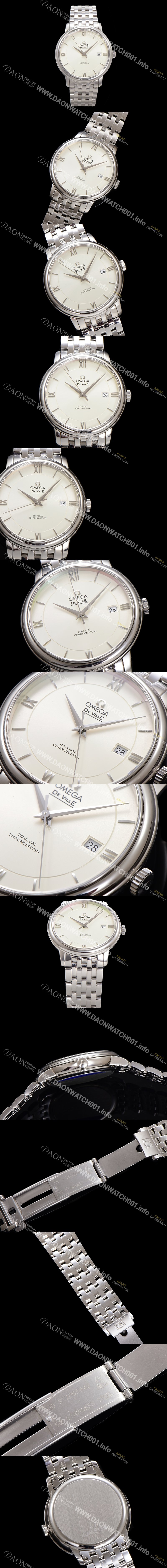레플리카 [오메가] 남성용 드빌 프레스티지 424.10.40.20.02.003 오토매틱 Cal.8800타입 39.5mm 메탈줄 화이트 다이얼 omg20190