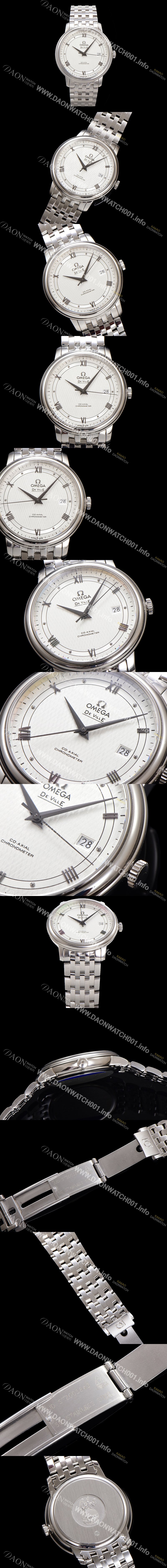 레플리카 [오메가] 남성용 드빌 프레스티지 424.10.40.20.02.005 오토매틱 Cal.8800타입 39.5mm 메탈줄 화이트 다이얼 omg20191