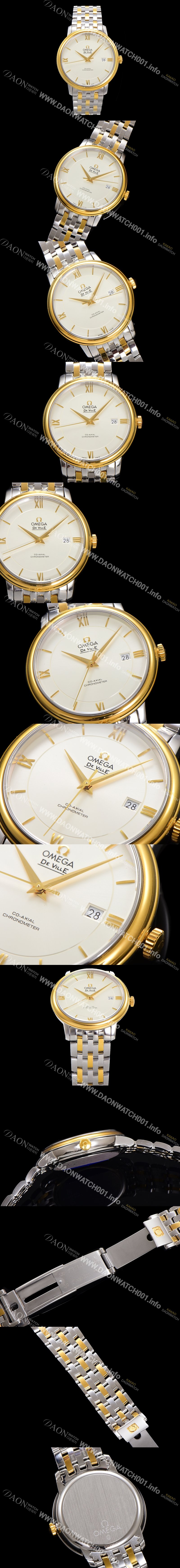 레플리카 [오메가] 남성용 드빌 프레스티지 424.20.37.20.02.001 오토매틱 Cal.8800타입 39.5mm 18K 옐로우골드 메탈줄 화이트 다이얼 omg20201