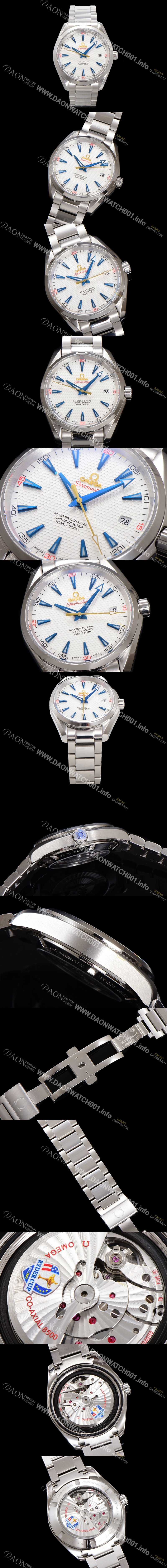 레플리카 [오메가] 남성용 씨마스터 231.10.42.21.02.005 아쿠아테라 150M  라이더 컵 골프 에디션 41.5mm 실버 다이얼 오토매틱 무브먼트 omg20228