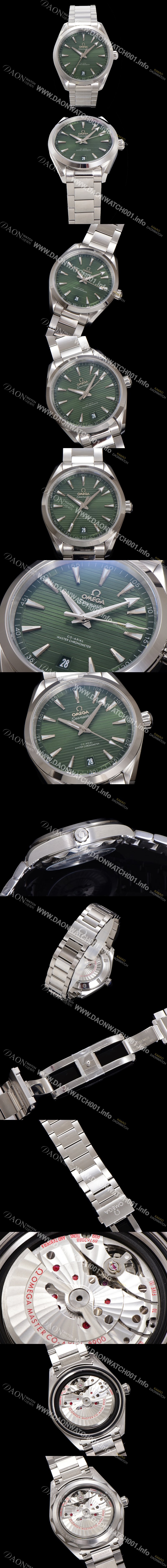레플리카 [오메가] 남성용 씨마스터 220.10.41.21.10.001 아쿠아테라 코-액시얼 41mm 오토매틱 Cal.8900 타입 그린 다이얼 omg20234