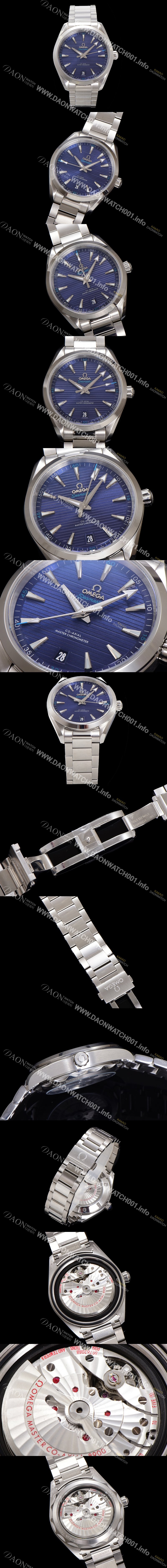 레플리카 [오메가] 남성용 씨마스터 220.10.41.21.03.001 아쿠아테라 코-액시얼 41mm 오토매틱 Cal.8900 타입 블루 다이얼 omg20237