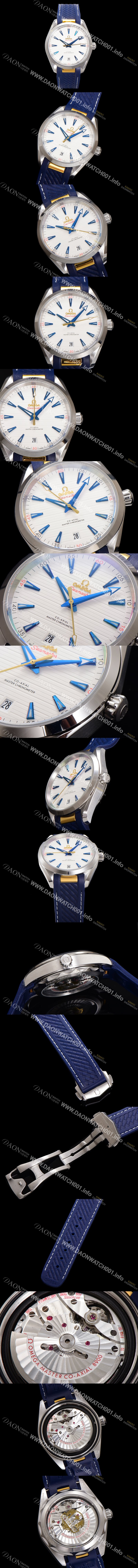 레플리카 [오메가] 남성용 씨마스터 220.12.41.21.02.004 아쿠아테라 150m 마스터 코-액시얼 라이더 컵 41mm 오토매틱 Cal.8900 타입 실버 다이얼 omg20239