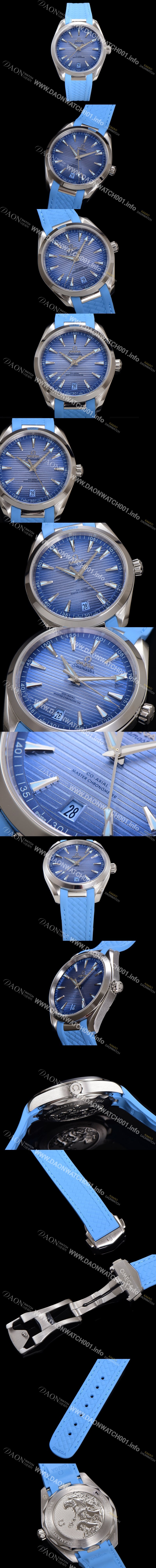 레플리카 [오메가] 남성용 씨마스터 신제품 220.12.41.21.03.008 아쿠아테라 코-액시얼 41mm 오토매틱 Cal.8900 타입 우레탄줄 썸머 블루 다이얼 omg20249