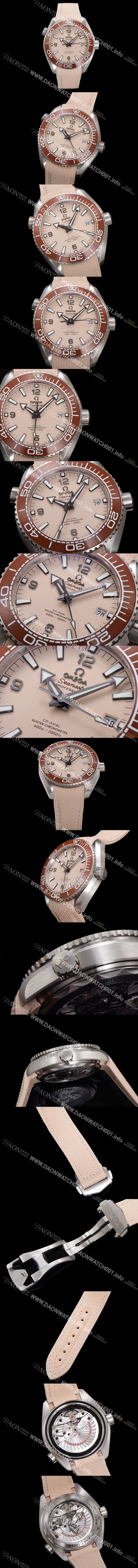 레플리카 [오메가] 남성용 씨마스터 신제품 215.32.44.21.09.001 플래닛 오션 600m 코-액시얼 마스터 크로노미터 43.5mm 오토매틱 Cal.8900 타입 우레탄줄 베이지 다이얼 omg20250