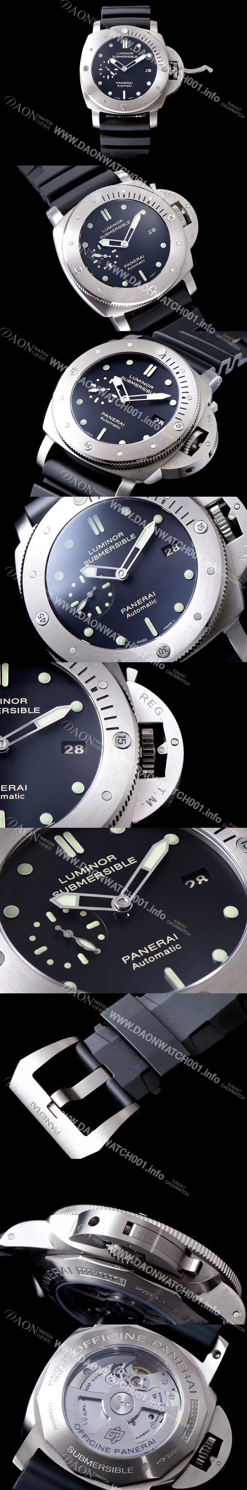 레플리카 [파네라이] 남성용 서브멀시브 3데이즈 PAM00305 오토매틱 Cal.P.9000 무브먼트 블랙 다이얼 PAN0410