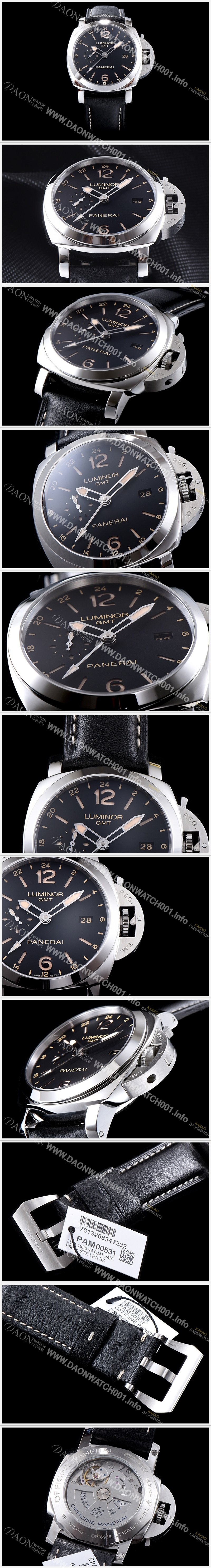 레플리카 [파네라이] 남성용 루미노르 1950 3Days GMT pam00531 오토매틱 Cal.P9003 무브먼트 블랙 다이얼 PAN1217