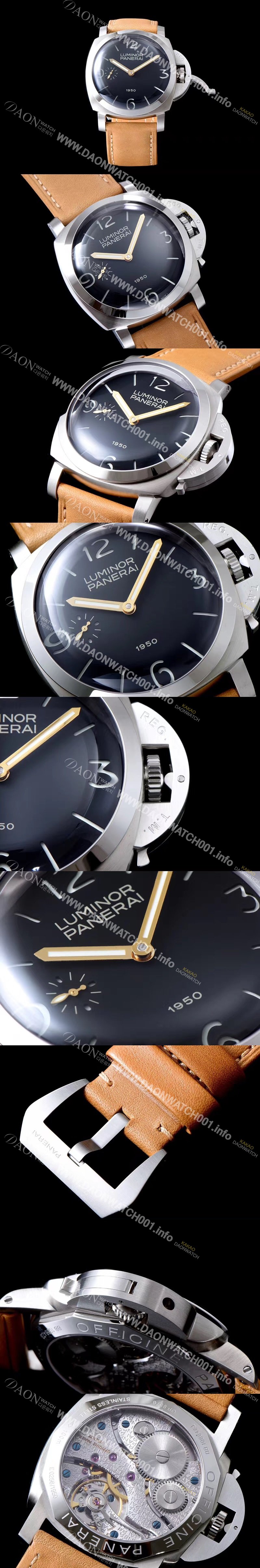 레플리카 [파네라이] 남성용 루미노르 1950 스페셜 에디션 PAM00127 오토매틱 무브먼트 블랙 다이얼 PAN1218