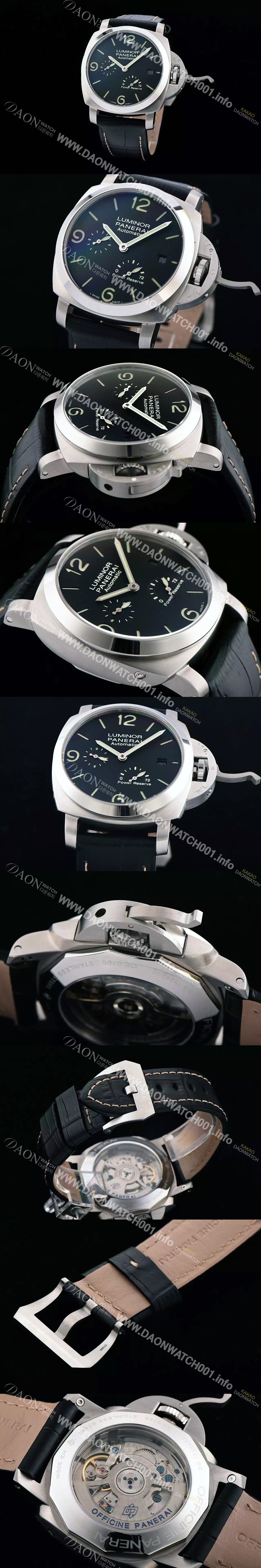 레플리카 [파네라이] 남성용 루미너 플라이배크 블랙 다이얼 PAN0451