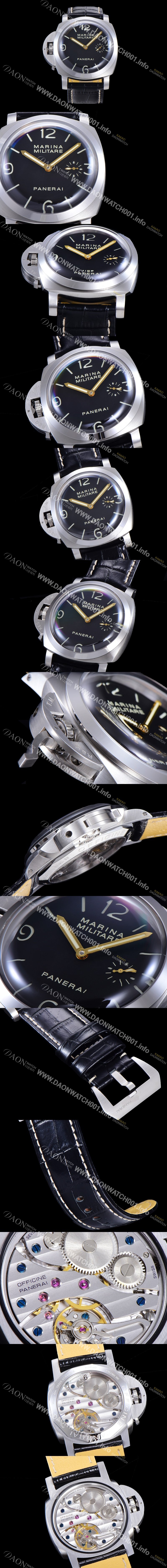 레플리카 [파네라이] 남성용 루미노르 마리나 시리즈 PAM00217 모델 블랙 다이얼 슈퍼루미노바 야광 인덱스 신형 ETA 6497-2 오토매틱 무브먼트 PAN1200