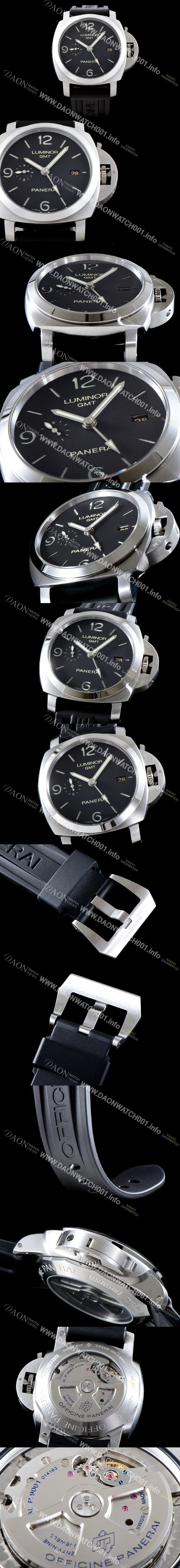 레플리카 [파네라이] 남성용 루미노르1950 지엠티 PAM00320 3Days 오토매틱 Cal. P.9001 무브먼트 블랙 다이얼 PAN0222