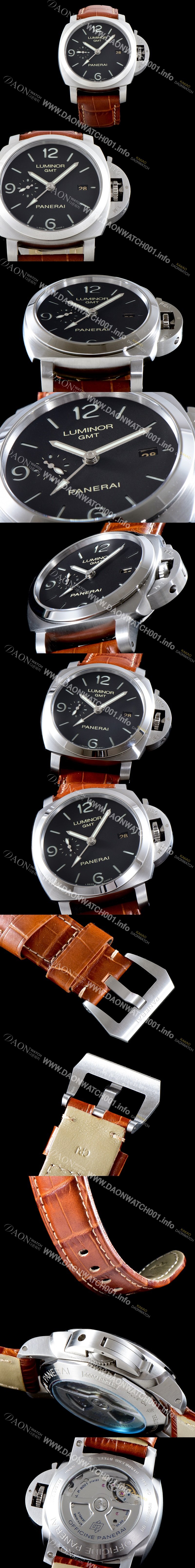 레플리카 [파네라이] 남성용 루미노르 1950 지엠티 PAM00320 3Days 오토매틱 Cal. P.9001 무브먼트 블랙 다이얼 PAN1213