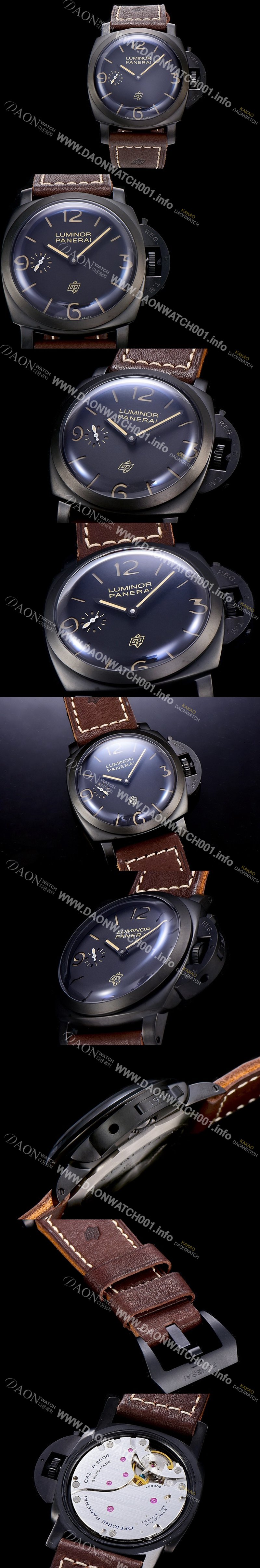 레플리카 [파네라이]남성용 초특가한정 루미노르 PAM00575 1950 3데이 티타뉴오 DLC 47mm 오토매틱 블랙 다이얼 PAN80958