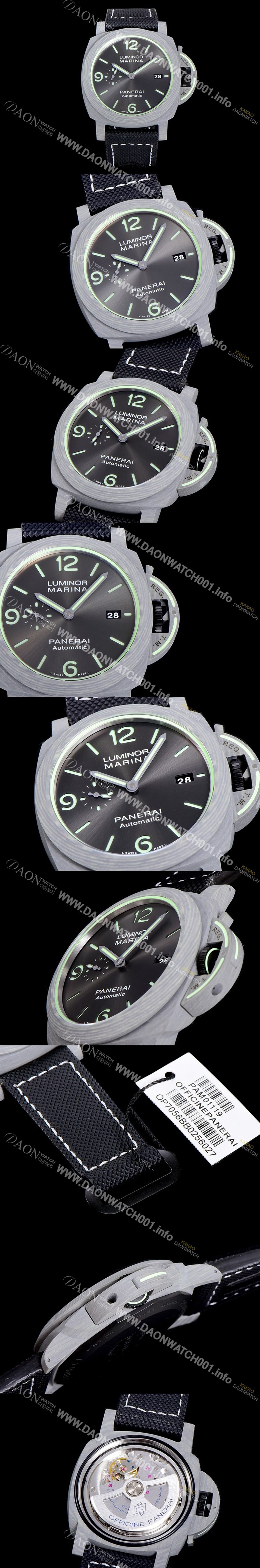 레플리카 [파네라이]남성용 루미노르 PAM01119 마리나 1950 파브라테크 오토매틱 44미리 그레이다이얼 PAN74778