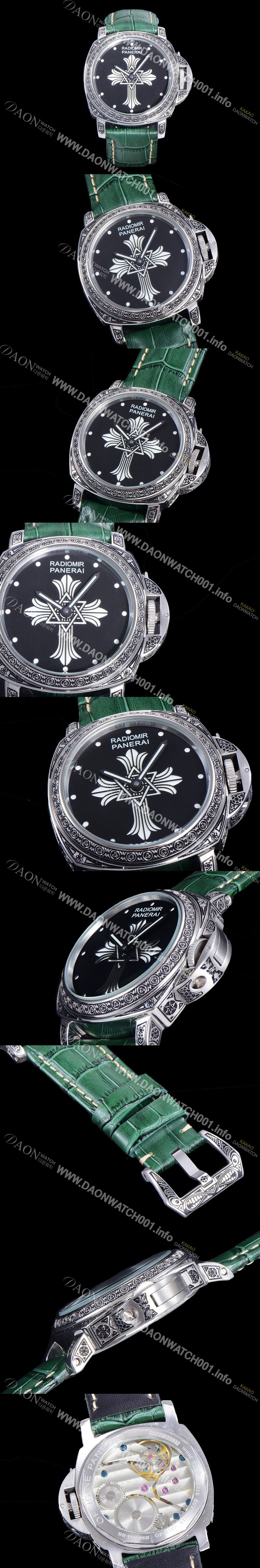 레플리카 [파네라이] 남성용 라디오미르 ETA 6497-2 수동/기계식 무브먼트 44미리 가죽줄 블랙다이얼 PAN73331