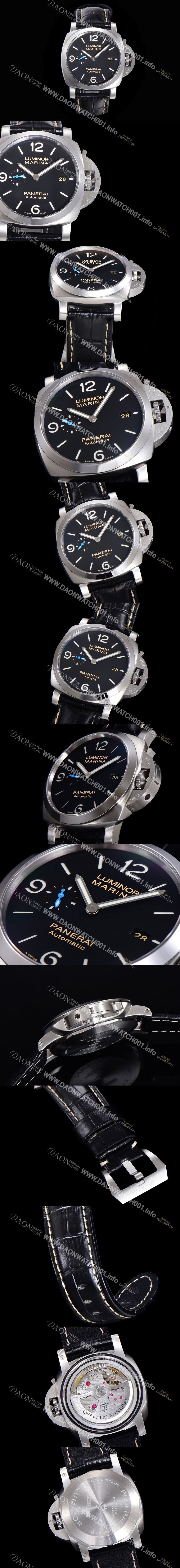 레플리카 [파네라이] 남성용 PAM01312 루미노르 1950 3데이 44미리 오토매틱 P.9010타입 가죽줄 블랙다이얼 pan3511