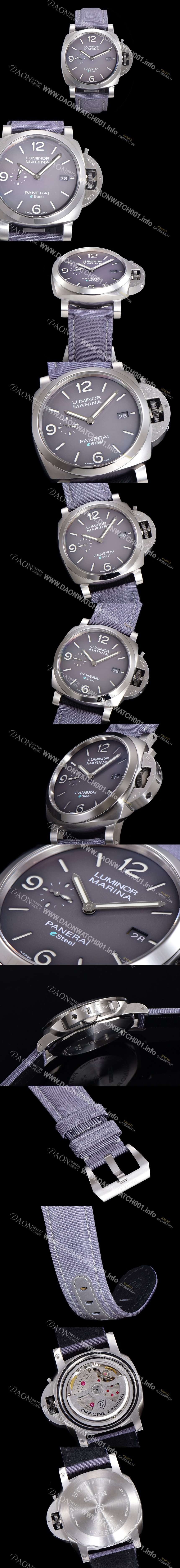레플리카 [파네라이] 남성용 PAM01357 루미노르 마리나 오토매틱 Cal P.9010 타입 44mm 가죽줄 그레이다이얼 pan1159