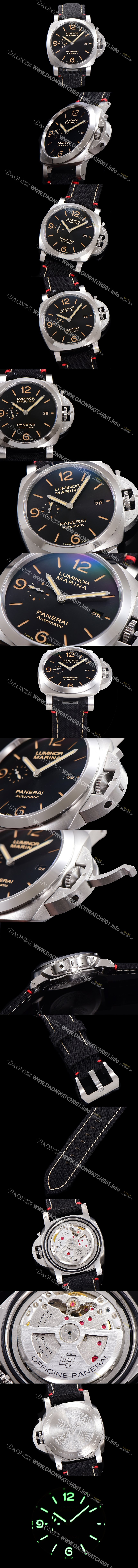 레플리카 [파네라이] 남성용 루미노르 마리나 PAM01025 오토매틱 Cal. P9010 타입 44mm 나토천 블랙다이얼 pan9442