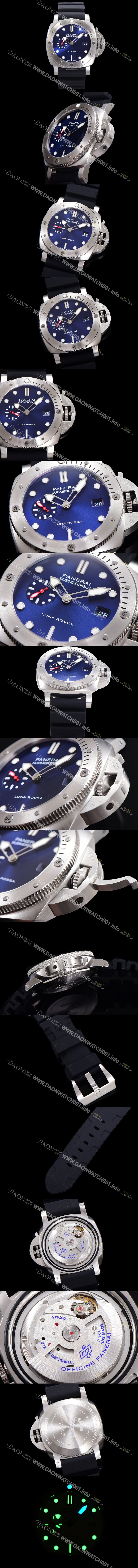 레플리카 [파네라이] 남성용 서브머시블 PAM01391 오토매틱 Cal P. 900 타입 44mm 우레탄 블루다이얼 pan0426
