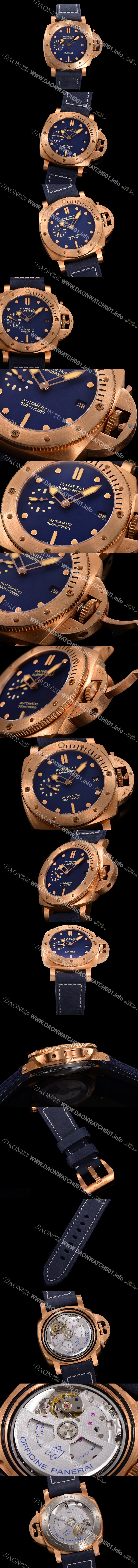 레플리카 [파네라이] 남성용 서브미시블 PAM01074 브론즈 블루 다이얼 PAN0416
