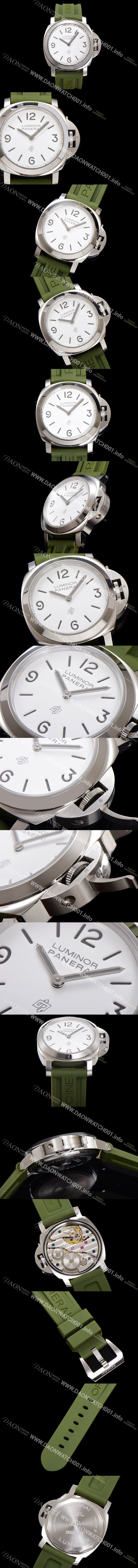 레플리카 [파네라이] 남성용 루미노르 PAM01087 베이스 로고 오토매틱 6497-2 타입 44mm  우레탄 화이트 다이얼 pan5194