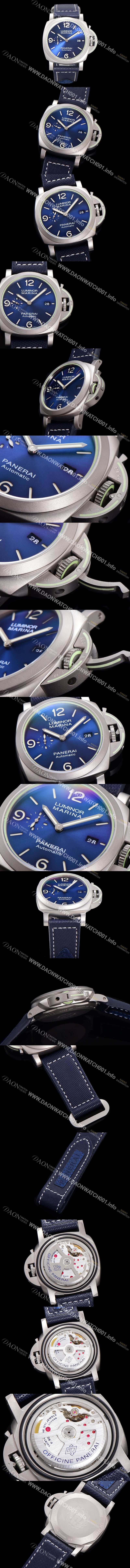 레플리카 [파네라이] 남성용 루미노르 마린나 70주년 한정판 PAM01117 44미리 오토매틱 Cal.P.9010 티타늄 케이스 블루 다이얼 pan5195