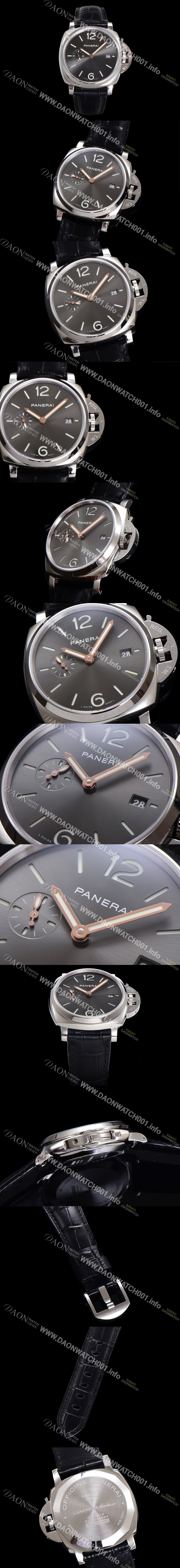 레플리카 [파네라이] 남성용 루미노르 듀 PAM01250 42mm 오토매틱 Cal.P.900 타입 가죽줄 카본 블랙 다이얼 pan5197