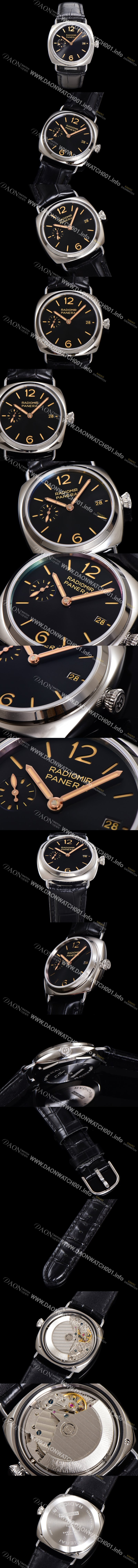 레플리카 [파네라이] 남성용 라디오미르 콰란타 PAM01294 40mm 오토매틱 가죽줄 블랙 다이얼 pan5207