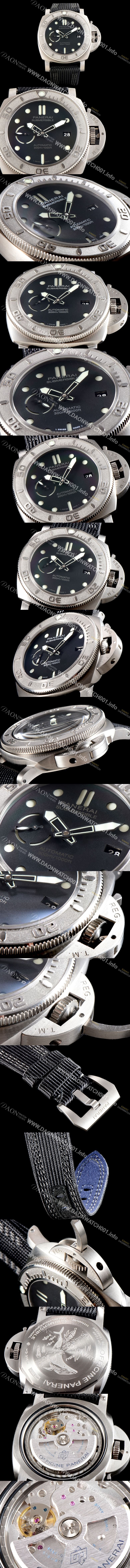 레플리카 [파네라이] 남성용 서브멀시브 마이크 혼 에디션 PAM00984 오토매틱 Cal.P9010 타입 47mm 티타늄 블랙 다이얼 pan5218