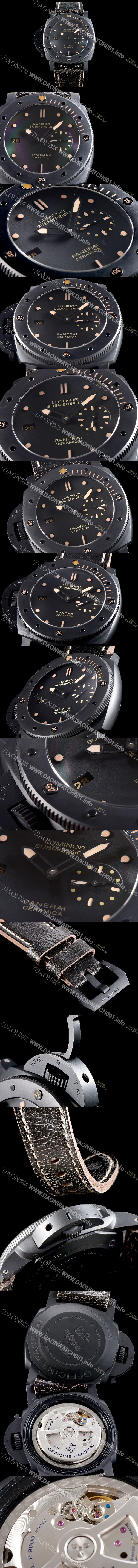 레플리카 [파네라이] 남성용 서브멀시브 3데이즈 세라미카 데스트로 PAM00607 오토매틱 Cal.P9000 타입 47mm 블랙 다이얼 pan5221