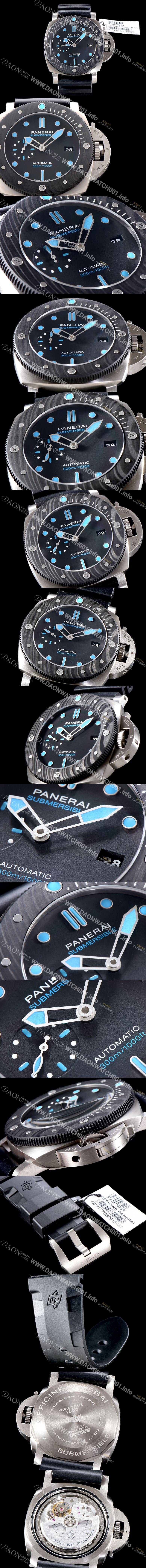 레플리카 [파네라이] 남성용 서브멀시블 BMG-TECH™ PAM00799 오토매틱 Cal.P.9010 타입 47mm 블랙 다이얼 pan5224