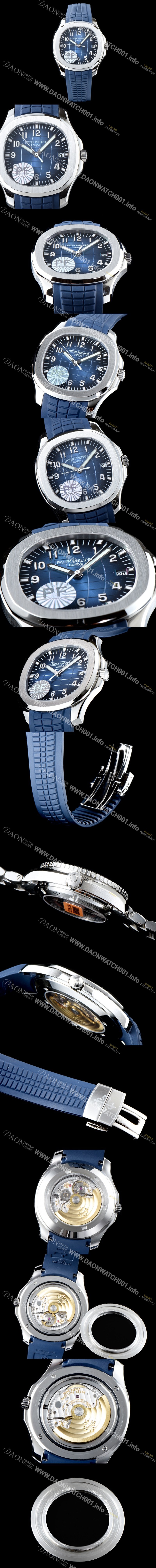 레플리카 [파텝필립] 남성용 파텍필립 5168G-001 신형 아쿠아넛 모델 텍스쳐드 다이얼 블루 우레탄러버 스트랩 기계식 오토매틱 무브먼트 PAT0105