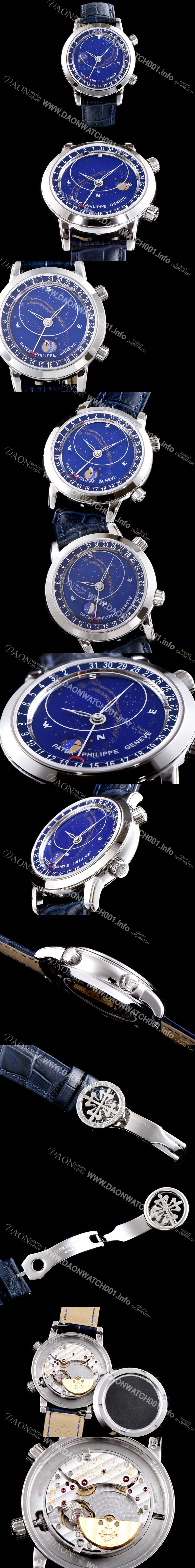 레플리카 [파텍필립] 남성용 그렌드 컴플리케이션 6102P-001 셀리스티얼 블루 다이얼 오토매틱 무브먼트 PAT0131